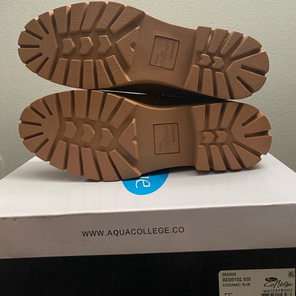 Aqua College Desiree Waterproof Booties in Cognac - NWT - Picture 9 of 10